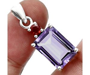 Amethyst and Garnet Pendant Earrings Set EXT01481 T-1019, 10x14 mm