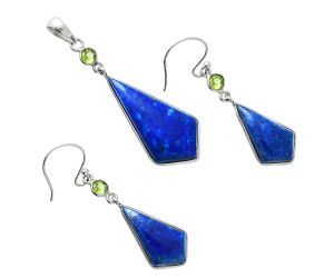 Lapis Lazuli and Peridot Pendant Earrings Set EXT01540 T-1010, 15x29 mm