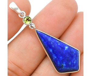 Lapis Lazuli and Peridot Pendant Earrings Set EXT01540 T-1010, 15x29 mm