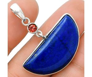 Lapis Lazuli and Garnet Pendant Earrings Set EXT01541 T-1010, 15x30 mm