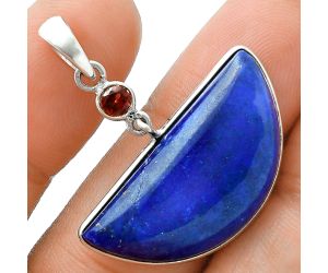 Lapis Lazuli and Garnet Pendant Earrings Set EXT01545 T-1010, 15x30 mm