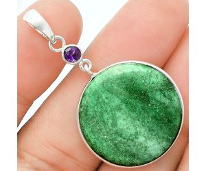 Utah Variscite and Amethyst Pendant Earrings Set EXT01631 T-1010, 23x23 mm