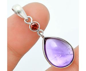 Amethyst and Garnet Pendant Earrings Set EXT01659 T-1010, 12x16 mm