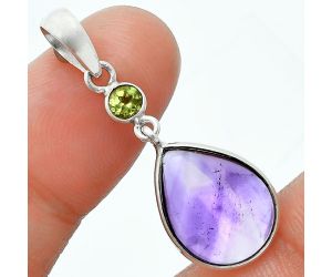 Amethyst Cab and Peridot Pendant Earrings Set EXT01677 T-1010, 12x16 mm