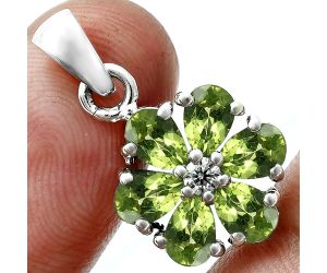 Peridot and Moissanite Pendant Earrings Set EXT01738 T-1021, 6x4 mm