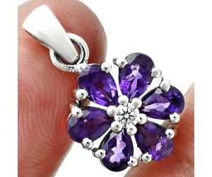 African Amethyst and Moissanite Pendant Earrings Set EXT01748 T-1021, 6x4 mm