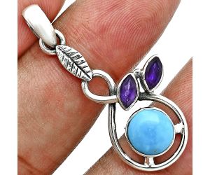 Natural Rare Turquoise Nevada Aztec Mt and Amethyst Pendant Earrings Set EXT01763 T-1013, 6x6 mm