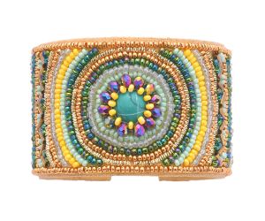 Wholesale Handmade Colorful Bohemian Boho Seed Bead Loom Bracelet, Ethnic Large Cuff Bracelets For Women FBR1003