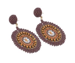 Wholesale Handmade Colorful Beaded Earrings,Hoop Dangle Earrings, Bohemia Boho Tassel Earrings FER1009