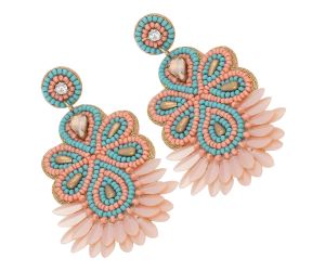 Wholesale Handmade Colorful Beaded Earrings,Hoop Dangle Earrings, Bohemia Boho Tassel Earrings FER1010