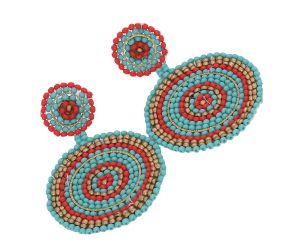 Wholesale Handmade Colorful Beaded Earrings,Hoop Dangle Earrings, Bohemia Boho Tassel Earrings FER1013