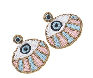 Wholesale Handmade Colorful Beaded Earrings,Hoop Dangle Earrings, Bohemia Boho Tassel Earrings FER1017