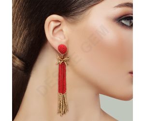 Wholesale Handmade Colorful Beaded Earrings,Hoop Dangle Earrings, Bohemia Drops Earrings, Tassel Earrings FER1018