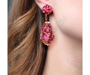 Wholesale Handmade Colorful Beaded Earrings,Hoop Dangle Earrings, Bohemia Drops Earrings, Tassel Earrings FER1021