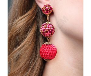Wholesale Handmade Colorful Beaded Earrings,Hoop Dangle Earrings, Bohemia Drops Earrings, Tassel Earrings FER1025