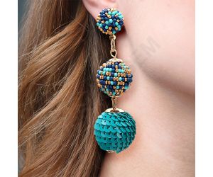 Wholesale Handmade Colorful Beaded Earrings,Hoop Dangle Earrings, Bohemia Drops Earrings, Tassel Earrings FER1026