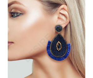 Wholesale Handmade Colorful Beaded Earrings,Hoop Dangle Earrings, Bohemia Drops Earrings, Tassel Earrings FER1030
