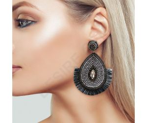 Wholesale Handmade Colorful Beaded Earrings,Hoop Dangle Earrings, Bohemia Drops Earrings, Tassel Earrings FER1031