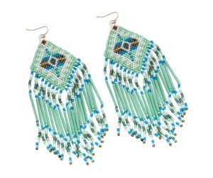 Wholesale Handmade Colorful Beaded Earrings,Hoop Dangle Earrings, Bohemia Drops Earrings, Tassel Earrings FER1033