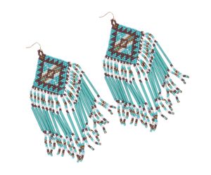 Wholesale Handmade Colorful Beaded Earrings,Hook Dangle Earrings, Bohemia Boho Tassel Earrings FER1035