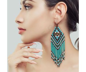 Wholesale Handmade Colorful Beaded Earrings,Hook Dangle Earrings, Bohemia Boho Tassel Earrings FER1035