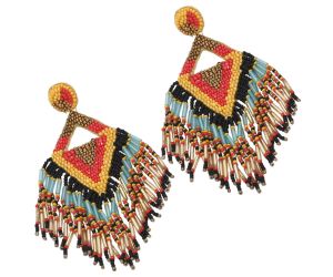 Wholesale Handmade Colorful Beaded Earrings,Seed Bead,Hoop Dangle Earrings, Bohemia,Tassel Earrings FER1037