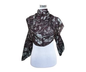 Wholesale Premium Quality Printed Floral 100% Tabby Silk Scarf Lightweight Wraps MSL201