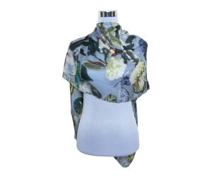 Wholesale Premium Quality Printed Floral 100% Tabby Silk Scarf Lightweight Wraps MSL202