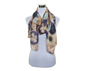 Wholesale Premium and Soft Quality Printed Scarf 100% Tabby Silk Lightweight MSL210
