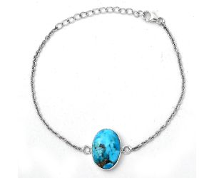 Natural Kingman Turquoise With Pyrite Bracelet SDB2858 B-1023, 12x17 mm