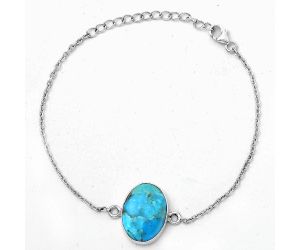 Natural Kingman Turquoise With Pyrite Bracelet SDB2868 B-1023, 13x18 mm
