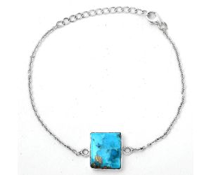 Natural Kingman Turquoise With Pyrite Bracelet SDB2898 B-1023, 13x15 mm