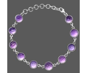 Amethyst Checker Bracelet SDB4592 B-1001, 9x9 mm