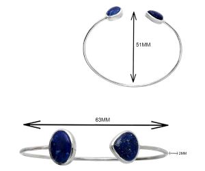 Lapis Lazuli Cuff Bangle Bracelet SDB5180 B-1004, 10x14 mm