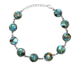 Kingman Copper Teal Turquoise Bracelet SDB5181 B-1001, 11x11 mm