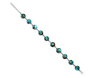 Kingman Copper Teal Turquoise Bracelet SDB5181 B-1001, 11x11 mm