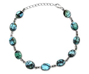 Lucky Charm Tibetan Turquoise Bracelet SDB5192 B-1001, 8x10 mm