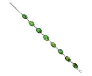 Green Matrix Turquoise and Copper Green Turquoise Bracelet SDB5228 B-1001, 11x14 mm