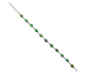 Blue Turquoise In Green Mohave Bracelet SDB5231 B-1001, 6x8 mm