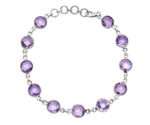 Amethyst Checker Briolette Bracelet SDB5274 B-1001, 8x8 mm