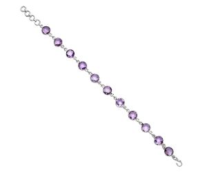 Amethyst Checker Briolette Bracelet SDB5274 B-1001, 8x8 mm