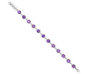 Amethyst Checker Briolette Bracelet SDB5275 B-1001, 7x7 mm