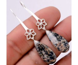 Russian Honey Dendrite Opal Matte Finish Earrings SDE31494 E-1205, 11x25 mm