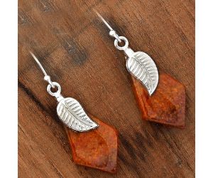 Natural Red Moss Agate Earrings SDE34300 E-1137, 14x26 mm