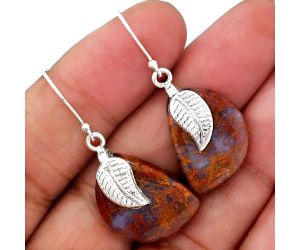 Natural Red Moss Agate Earrings SDE34306 E-1137, 15x20 mm