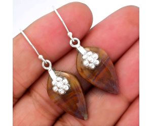 Natural Red Moss Agate Earrings SDE34360 E-1137, 13x23 mm