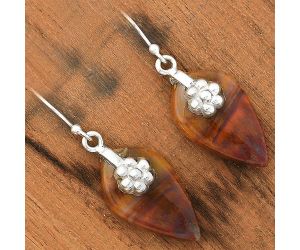 Natural Red Moss Agate Earrings SDE34360 E-1137, 13x23 mm