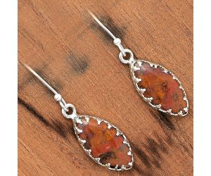 Natural Red Moss Agate Earrings SDE34383 E-1113, 9x18 mm