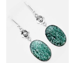 Natural Green Aventurine Earrings SDE34489 E-1237, 14x21 mm