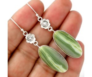 Natural Serpentine Earrings SDE34527 E-1237, 12x26 mm